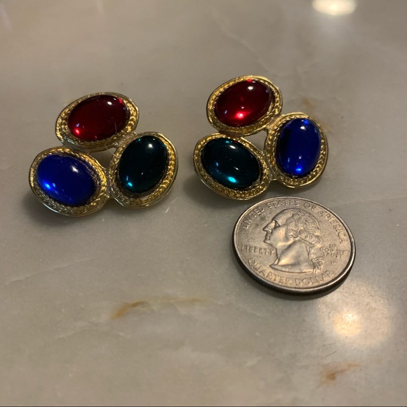 Vintage Jeweled Earrings - Picture 3 of 3